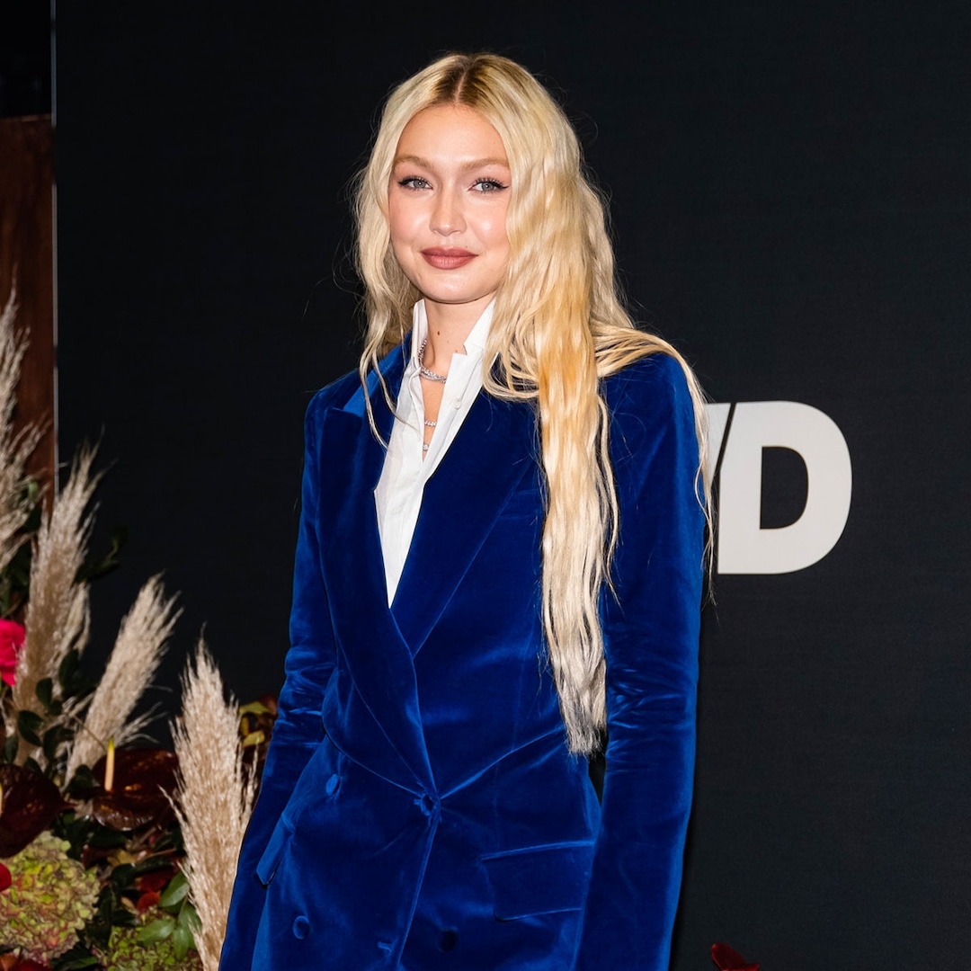 Gigi Hadid Fits Up In Blue Menswear Look To Honor Tommy Hilfiger Gigi Hadid Fits Up In Blue Menswear Look To Honor Tommy Hilfiger